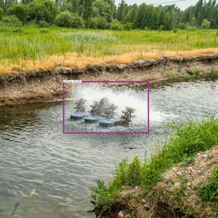 An aerator in a small river.